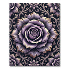 Vintage Mauve Gothic Rose Medallion Rug
