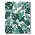 Deep Green Tropical Leaf Collage Rug