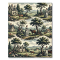 Pastoral Countryside Woman With Horse Scene Rug