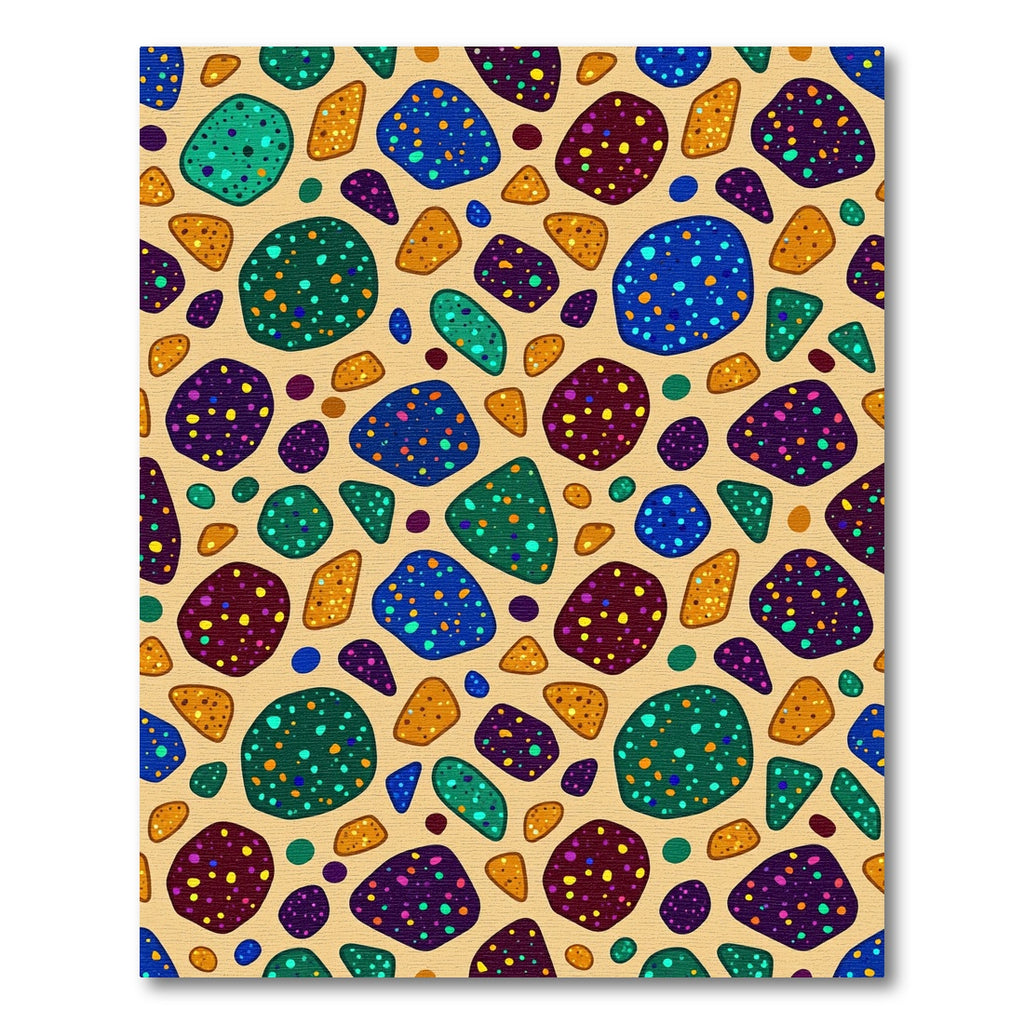 Multicolor Terrazzo Speckled Abstract Stone Rug