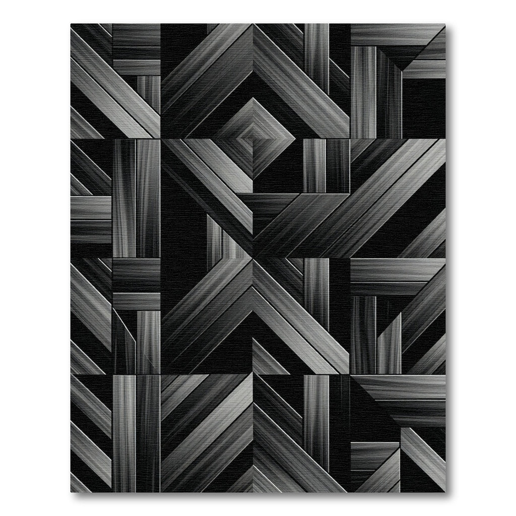 Monochrome Geometric Linear Abstract Art Rug
