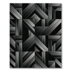 Monochrome Geometric Linear Abstract Art Rug
