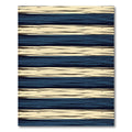 Navy and Cream Distressed Horizontal Stripe Rug