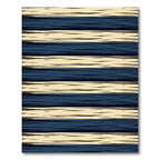 Navy and Cream Distressed Horizontal Stripe Rug