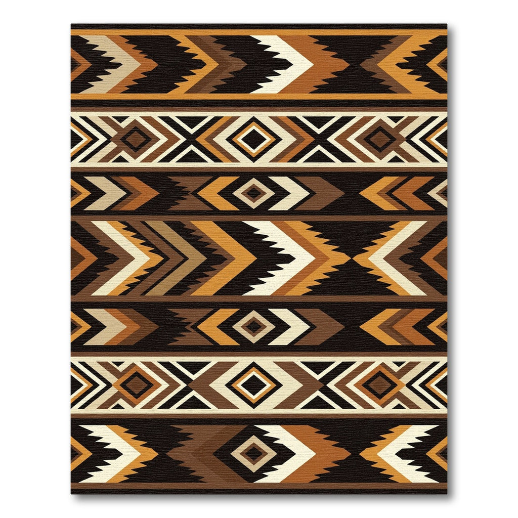 Earthy Geometric Chevron Boho Area Rug