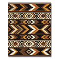 Earthy Geometric Chevron Boho Area Rug