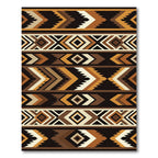Earthy Geometric Chevron Boho Area Rug