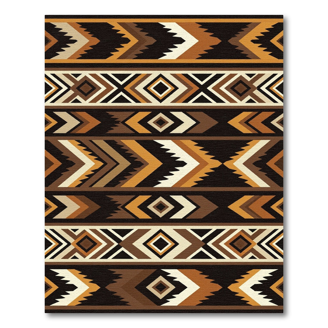 Earthy Geometric Chevron Boho Area Rug