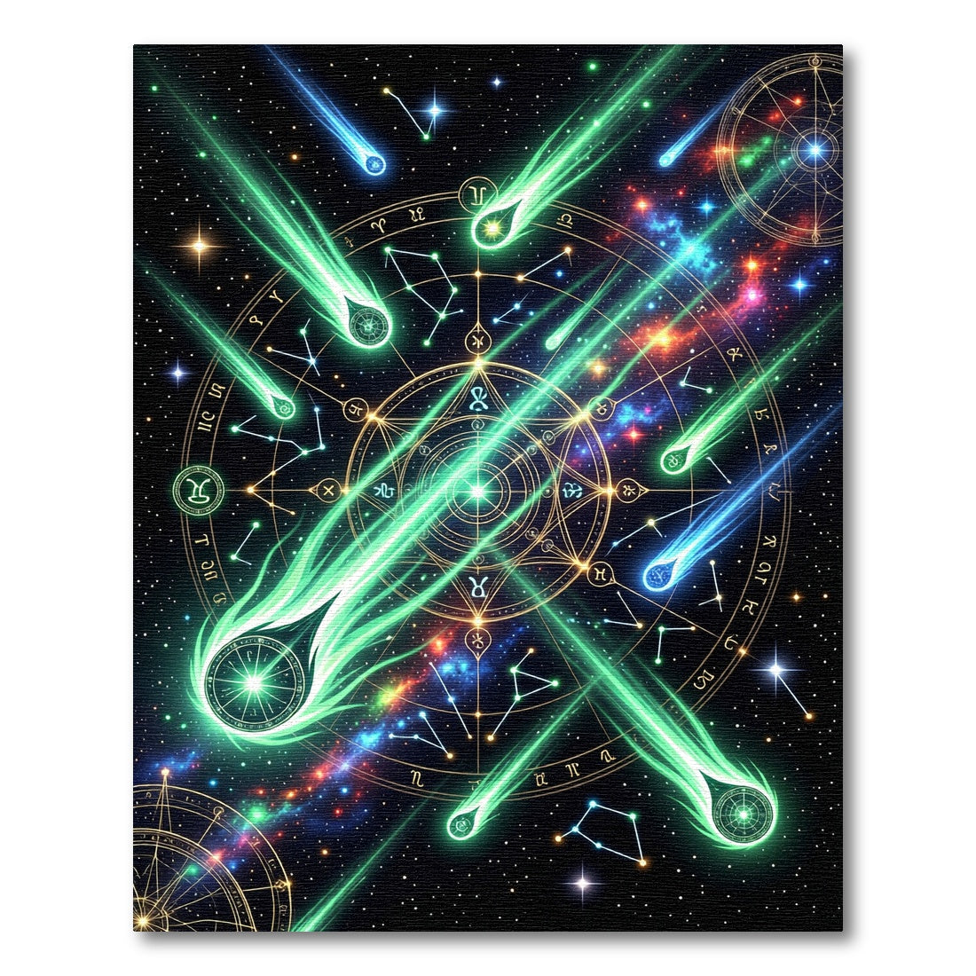 Luminous Cosmic Constellation Galaxy Astrological Rug