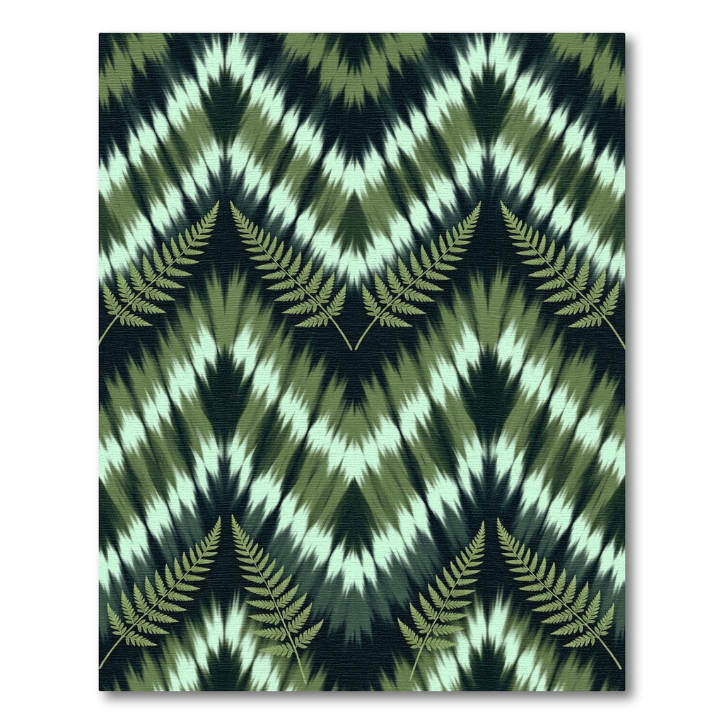 Earthy Fern Tie Dye Chevron Rug