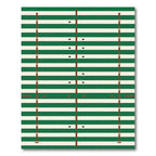 Modern Forest Green Striped Geometric Rug