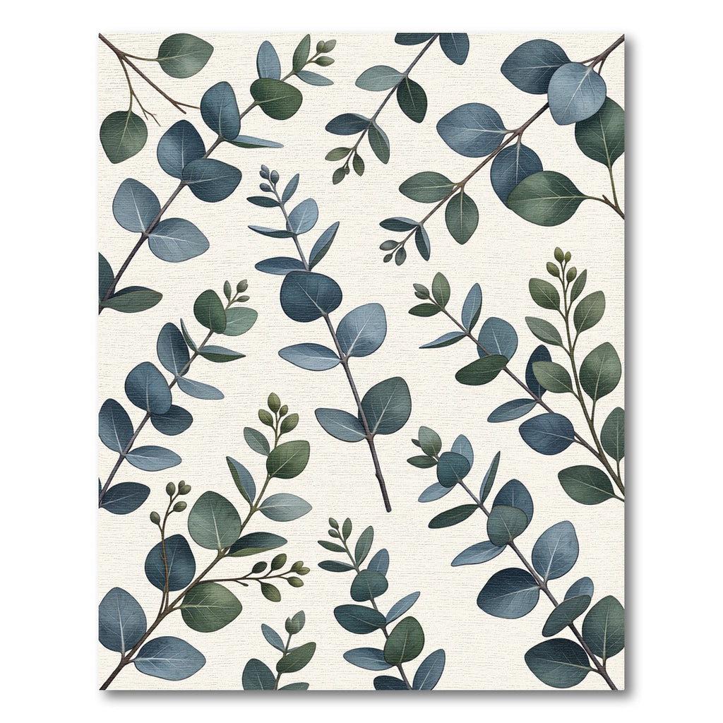 Eucalyptus Leaf Botanical Sage Backdrop Rug