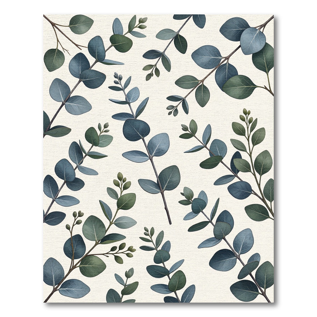 Eucalyptus Leaf Botanical Sage Backdrop Rug