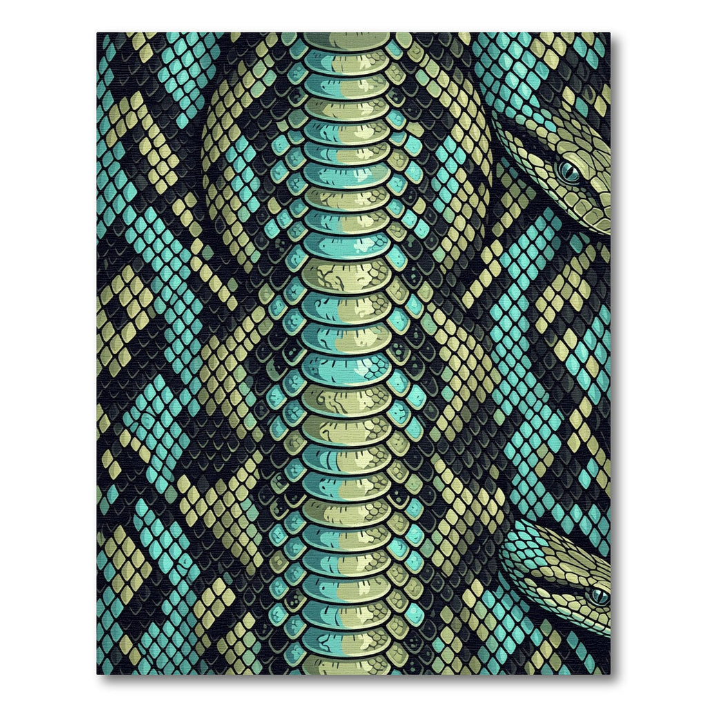 Teal and Sage Serpent Scale Texture Rug