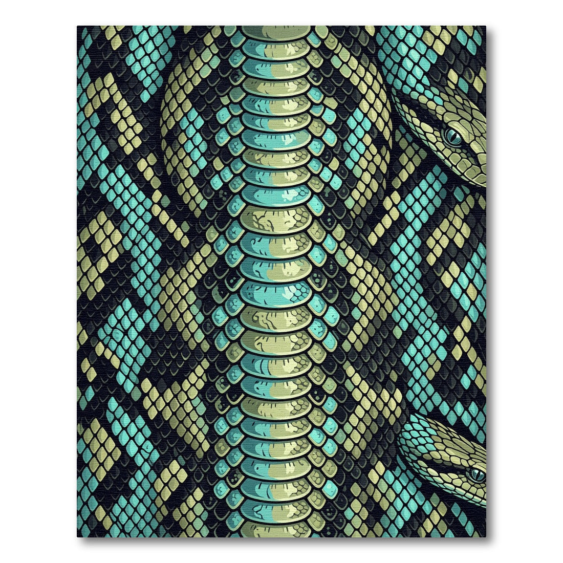Teal and Sage Serpent Scale Texture Rug