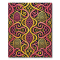 Ornate Pink and Gold Swirl Scroll Rug