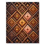 Earthy Geometric Lattice Diamond Amber Rug