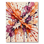 Vibrant Splatter Burst Orange Amethyst Rug