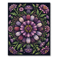 Elegant Purple Botanical Mandala Floral Rug