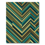 Modern Teal and Gold Chevron Rug