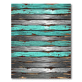 Distressed Teal Gray Plank Rug
