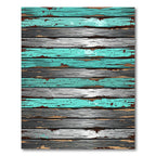 Distressed Teal Gray Plank Rug