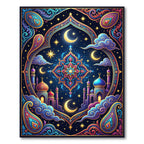 Celestial Midnight Mosque Mandala Tapestry Rug