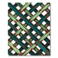 Green Distressed Lattice Weave Rug