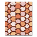 Geometric Peach Hexagon Arrangement Rug