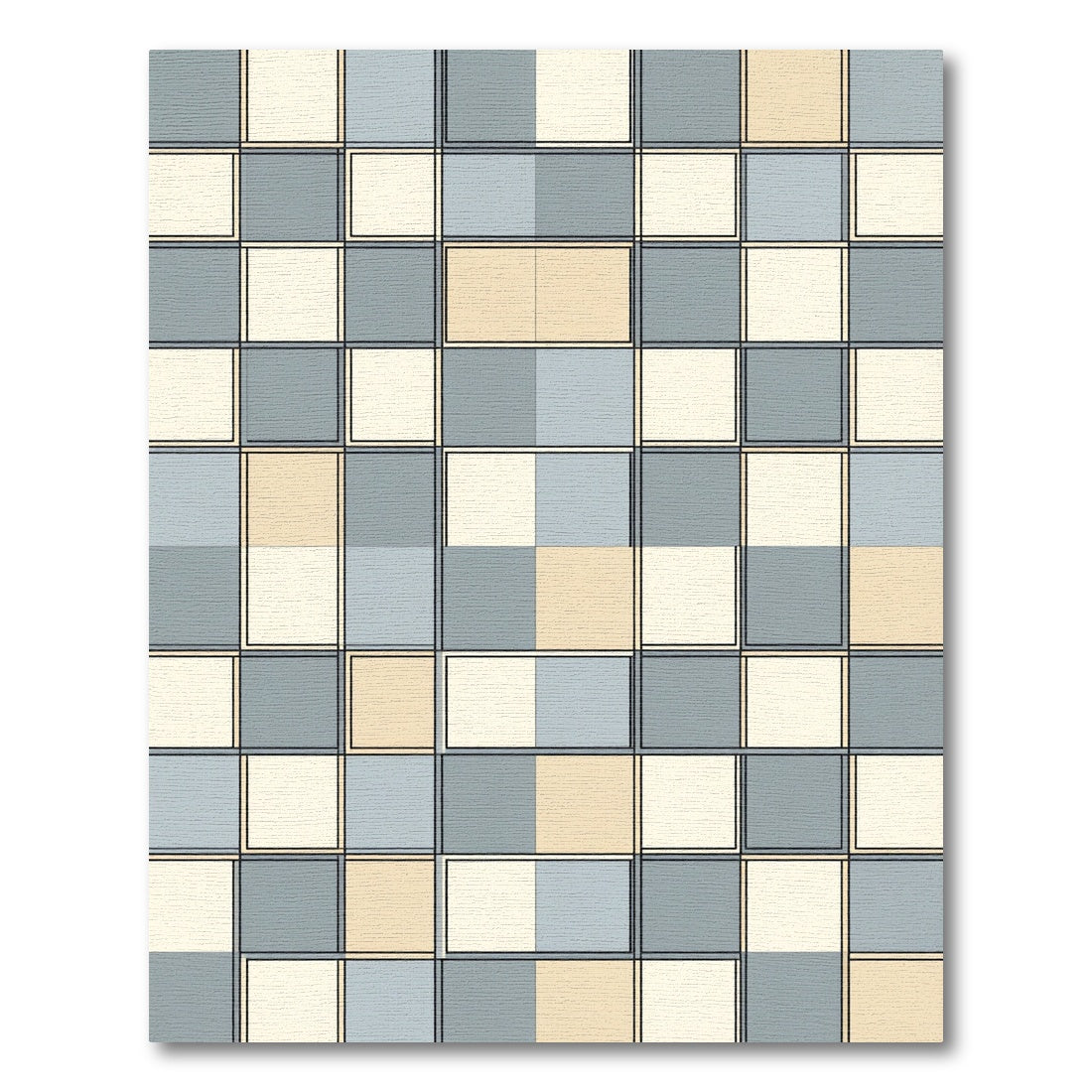 Modern Geometric Grid Composition Rug