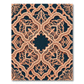 Intricate Peach Damask Filigree Medallion Rug