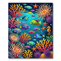 Vibrant Tropical Coral Reef Marine Life Rug