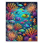 Vibrant Tropical Coral Reef Marine Life Rug