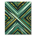 Emerald Green Abstract Chevron Rug
