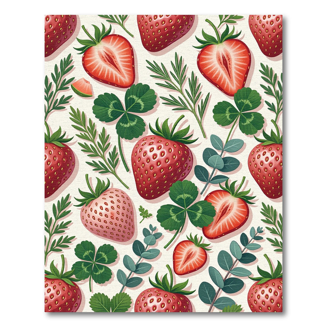Whimsical Strawberry and Clover Garden Rug