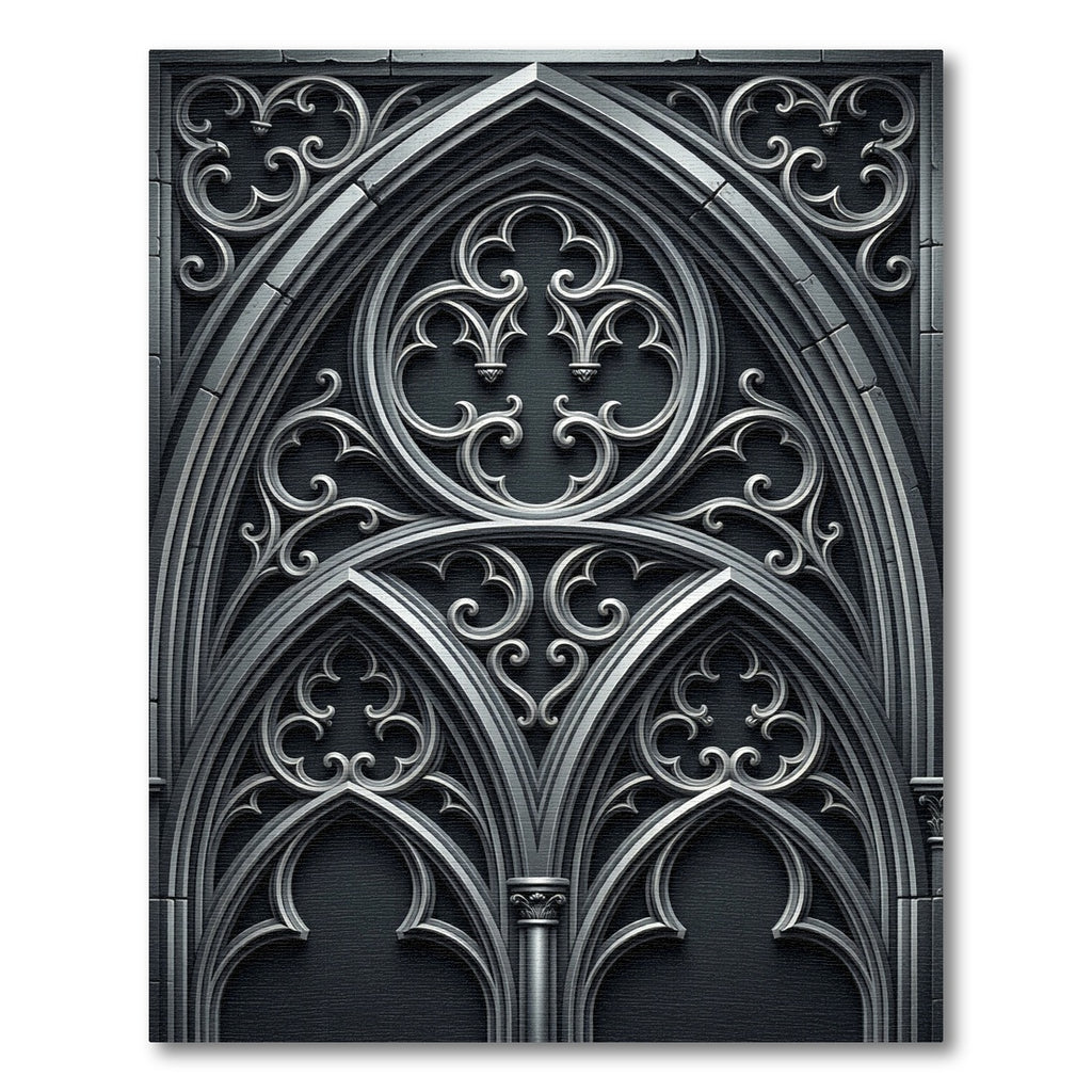 Gothic Grey Architectural Arch Rug