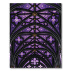 Gothic Violet Floral Vaulted Stained Glass Rug