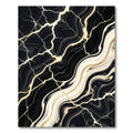 Elegant Black and Gold Marbled Swirl Rug