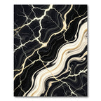 Elegant Black and Gold Marbled Swirl Rug