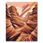 Canyon Swirl Orange Abstract Rug