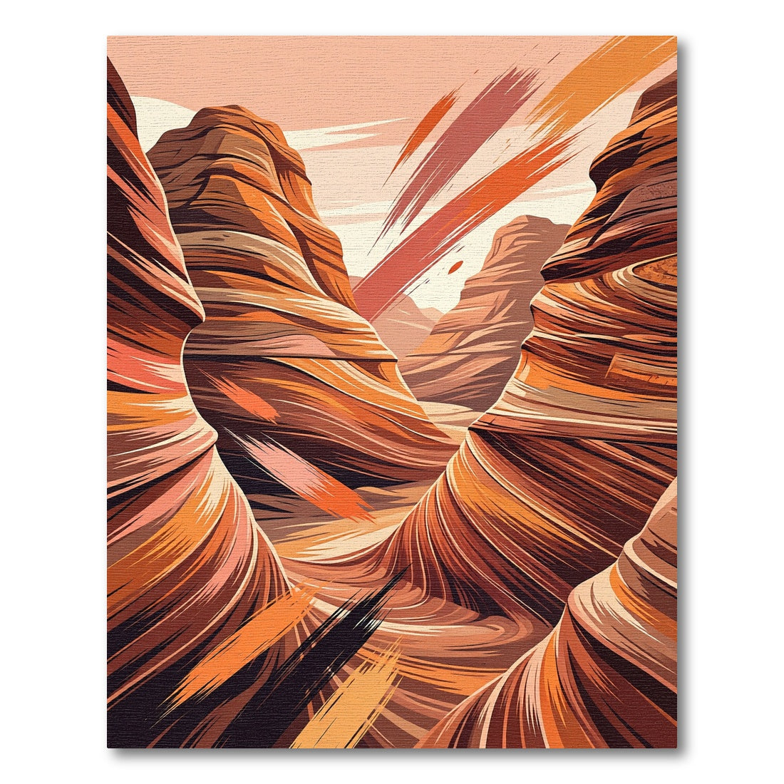 Canyon Swirl Orange Abstract Rug
