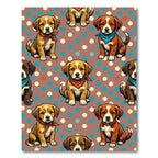 Cute Polka Dot Puppy Ceramic Tile Rug