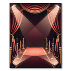 Luxurious Velvet Red Theater Rug