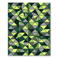 Lime Green Abstract Geometric Triangle Mosaic Rug