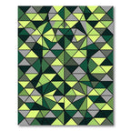 Lime Green Abstract Geometric Triangle Mosaic Rug