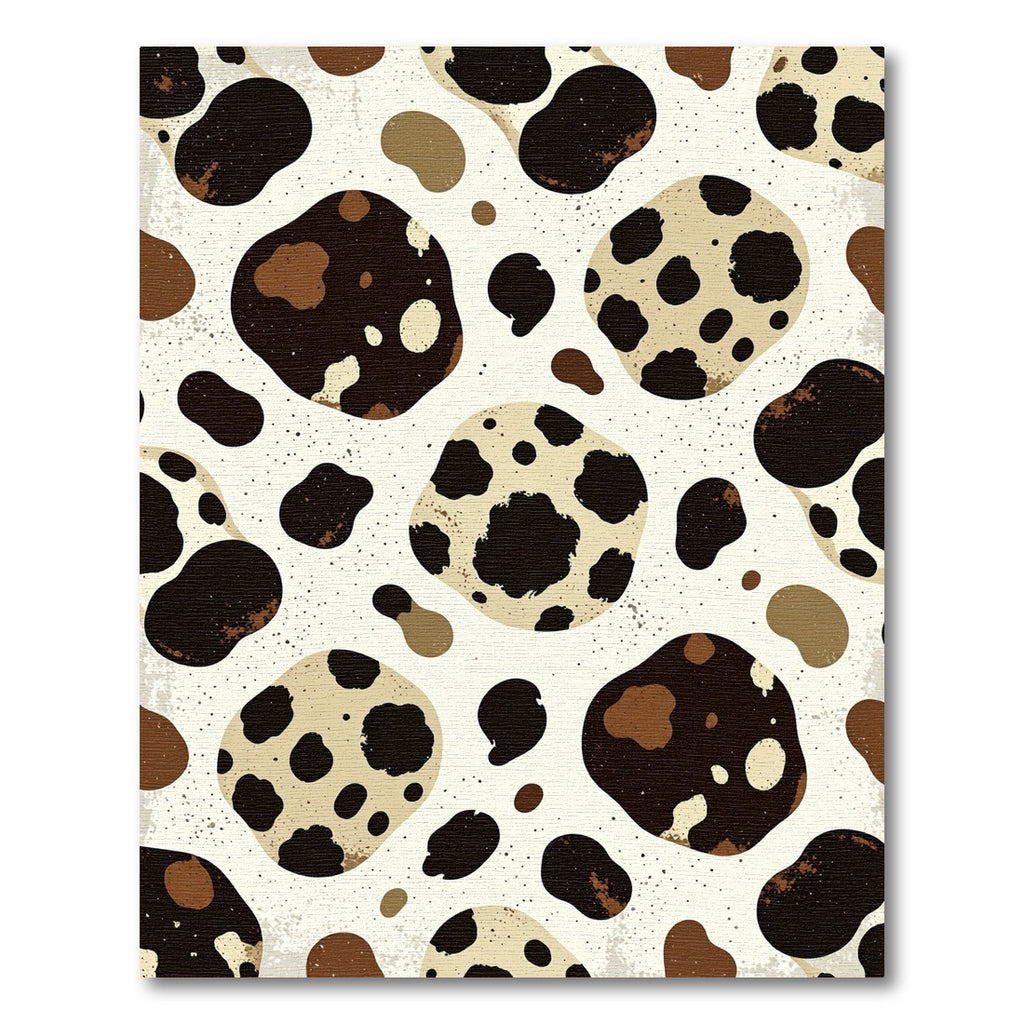 Abstract Spotted Cream and Coffee Animal Rug