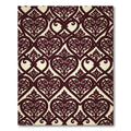Ornate Crimson Heart Interlocking Pattern Rug