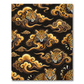 Golden Jaguar Amidst Swirling Clouds Rug
