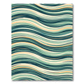Sage and Teal Mid-Century Wavy Stripe Rug