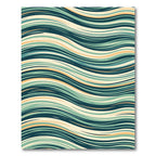 Sage and Teal Mid-Century Wavy Stripe Rug